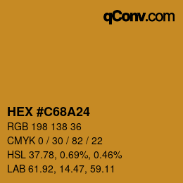 Farbcode: HEX #C68A24 | qconv.com