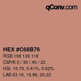 Código de color: HEX #C68B76 | qconv.com