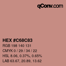 颜色代码: HEX #C68C83 | qconv.com