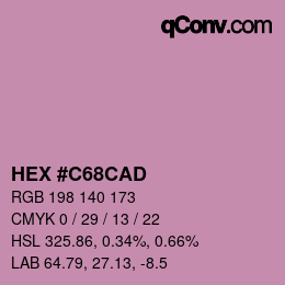 颜色代码: HEX #C68CAD | qconv.com