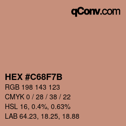 Color code: HEX #C68F7B | qconv.com