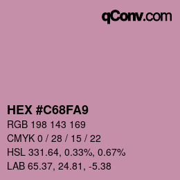 颜色代码: HEX #C68FA9 | qconv.com