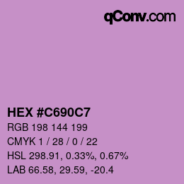 Farbcode: HEX #C690C7 | qconv.com
