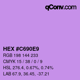 颜色代码: HEX #C690E9 | qconv.com