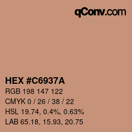 Farbcode: HEX #C6937A | qconv.com