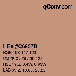 Color code: HEX #C6937B | qconv.com