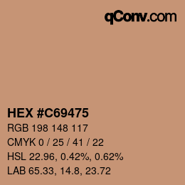 Color code: HEX #C69475 | qconv.com