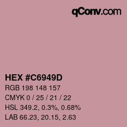 カラーコード: HEX #C6949D | qconv.com