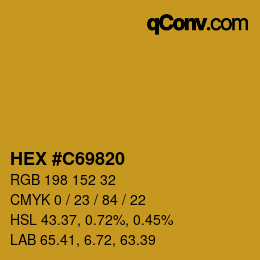 Color code: HEX #C69820 | qconv.com