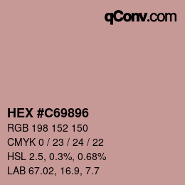Color code: HEX #C69896 | qconv.com
