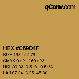Color code: HEX #C69D4F | qconv.com