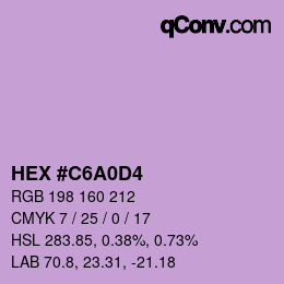 Color code: HEX #C6A0D4 | qconv.com
