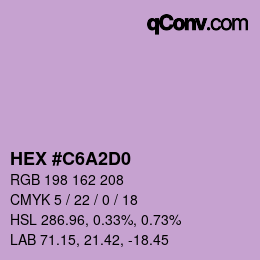 カラーコード: HEX #C6A2D0 | qconv.com