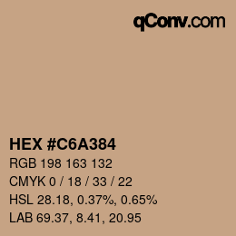 カラーコード: HEX #C6A384 | qconv.com