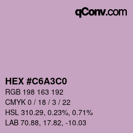 Color code: HEX #C6A3C0 | qconv.com