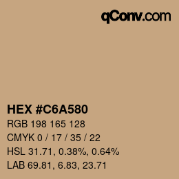 Color code: HEX #C6A580 | qconv.com