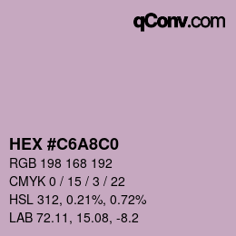 Farbcode: HEX #C6A8C0 | qconv.com