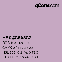 Color code: HEX #C6A8C2 | qconv.com