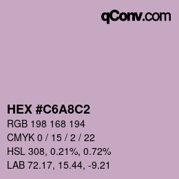 カラーコード: HEX #C6A8C2 | qconv.com