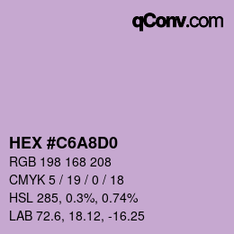 Color code: HEX #C6A8D0 | qconv.com