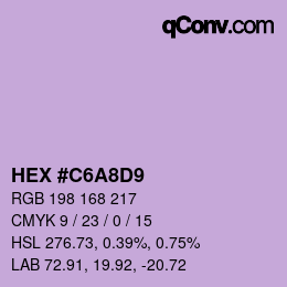 Color code: HEX #C6A8D9 | qconv.com