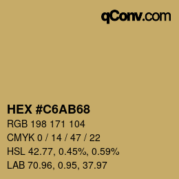 Farbcode: HEX #C6AB68 | qconv.com