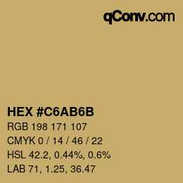 Color code: HEX #C6AB6B | qconv.com