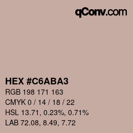 カラーコード: HEX #C6ABA3 | qconv.com