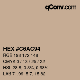 Color code: HEX #C6AC94 | qconv.com