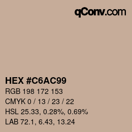 Color code: HEX #C6AC99 | qconv.com