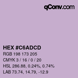 Color code: HEX #C6ADCD | qconv.com