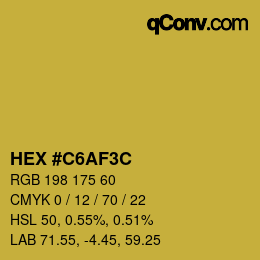 Color code: HEX #C6AF3C | qconv.com
