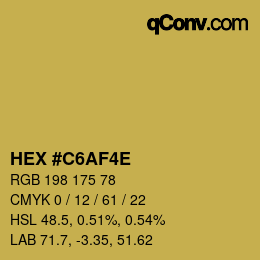 Color code: HEX #C6AF4E | qconv.com