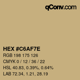 Color code: HEX #C6AF7E | qconv.com