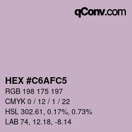 カラーコード: HEX #C6AFC5 | qconv.com
