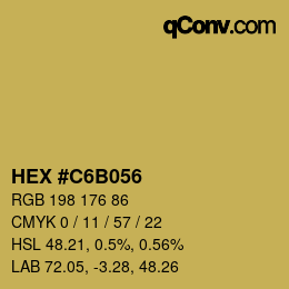 Color code: HEX #C6B056 | qconv.com