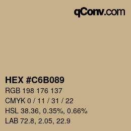 Color code: HEX #C6B089 | qconv.com