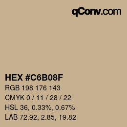 Color code: HEX #C6B08F | qconv.com