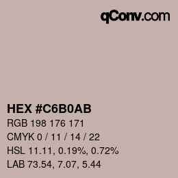 Color code: HEX #C6B0AB | qconv.com