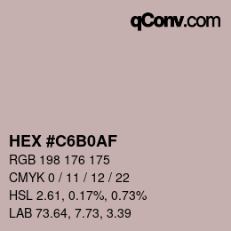 Color code: HEX #C6B0AF | qconv.com