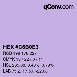 Color code: HEX #C6B0E3 | qconv.com