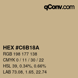 カラーコード: HEX #C6B18A | qconv.com