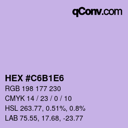 カラーコード: HEX #C6B1E6 | qconv.com