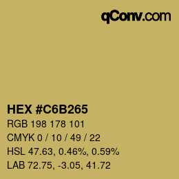 カラーコード: HEX #C6B265 | qconv.com