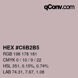 カラーコード: HEX #C6B2B5 | qconv.com