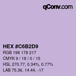 Color code: HEX #C6B2D9 | qconv.com