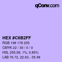 Color code: HEX #C6B2FF | qconv.com