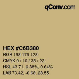 颜色代码: HEX #C6B380 | qconv.com