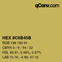 Color code: HEX #C6B45B | qconv.com