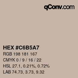 Color code: HEX #C6B5A7 | qconv.com